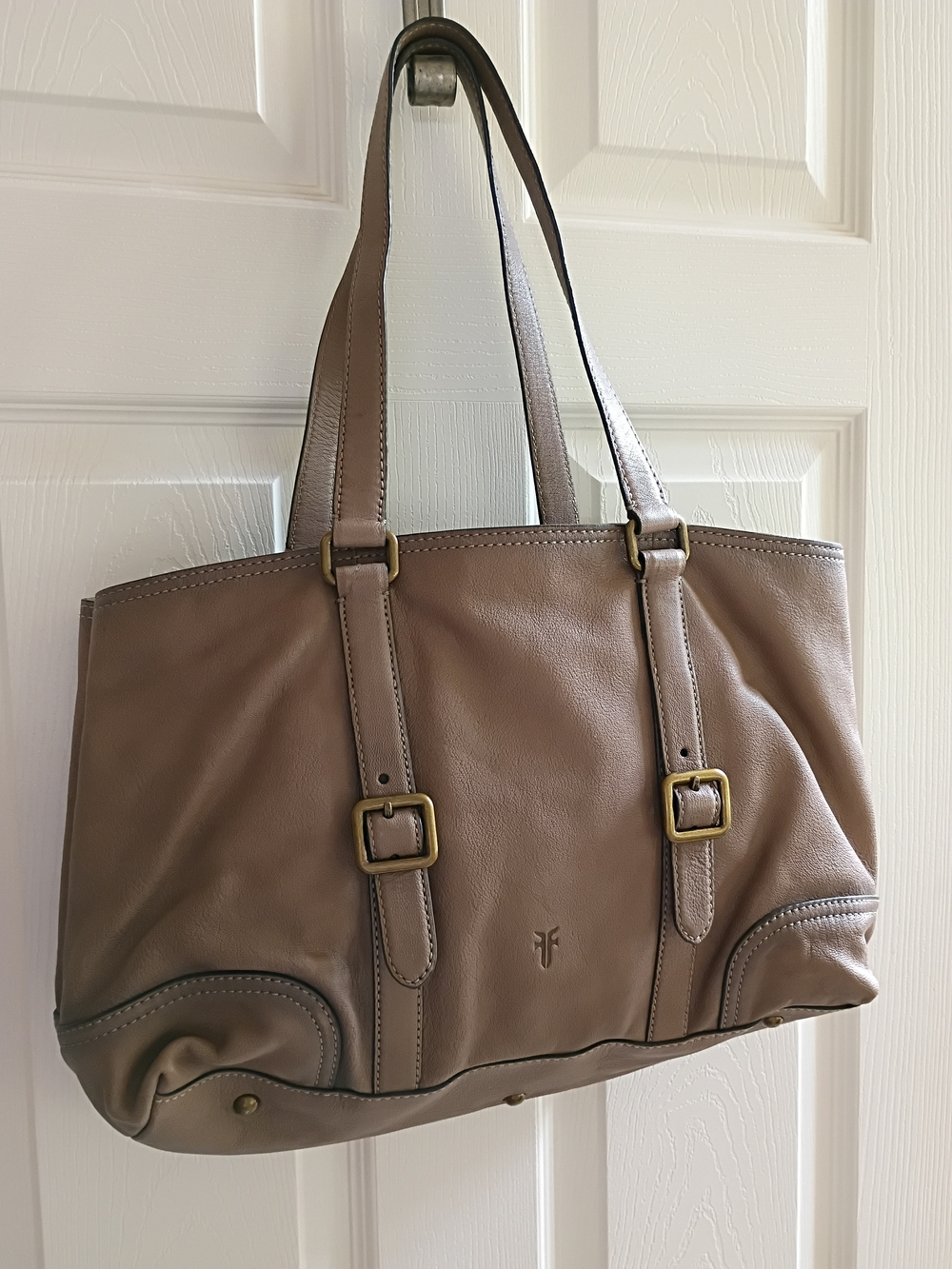 Frye Lily Leather Tote Bag in Taupe - Women Bags